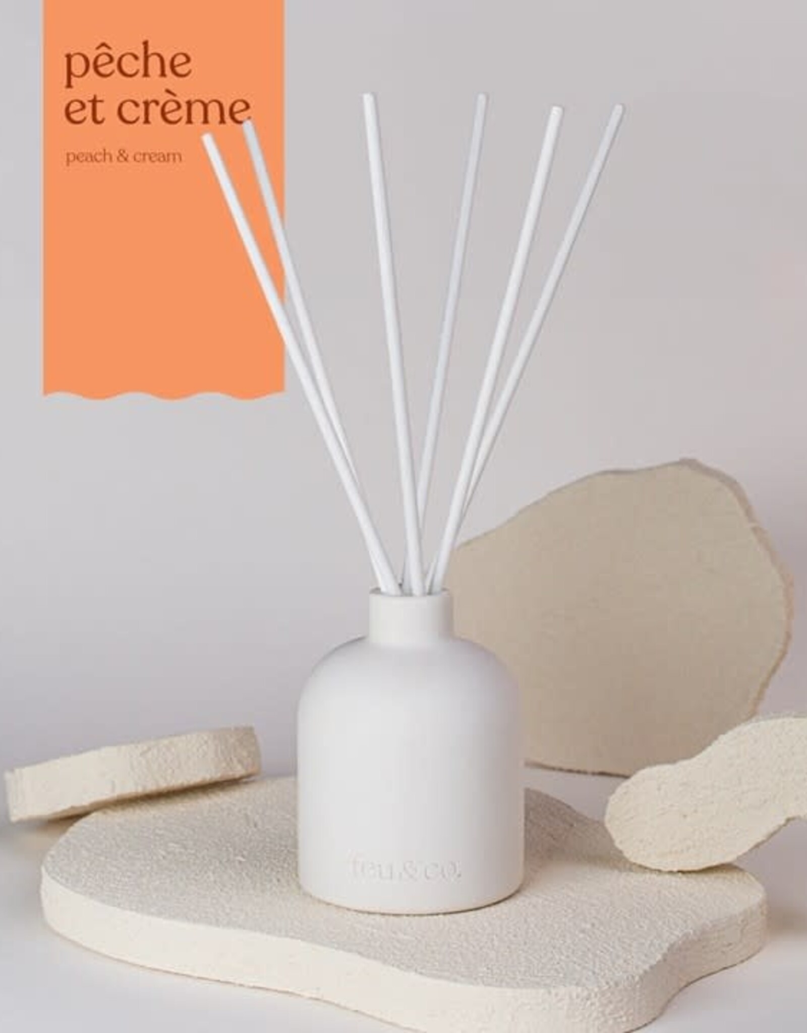 Feu & Co Diffuseur à Roseaux - Pêche & Crème