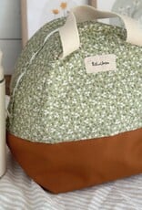 Baluchon Sac Lunch - mini fleurs vert pâle-blanc #1993