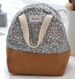 Baluchon Sac Lunch - Fleuri Vert-Rose #1694