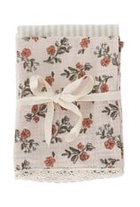 Baluchon Linge vaisselle Artisanal Fleuri- Orangé #1968