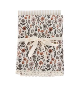 Baluchon Linge vaisselle Artisanal Fleuri Gris-brun #1989