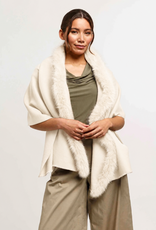 V. FRAAS Poncho avec bordure de fausse fourrure
