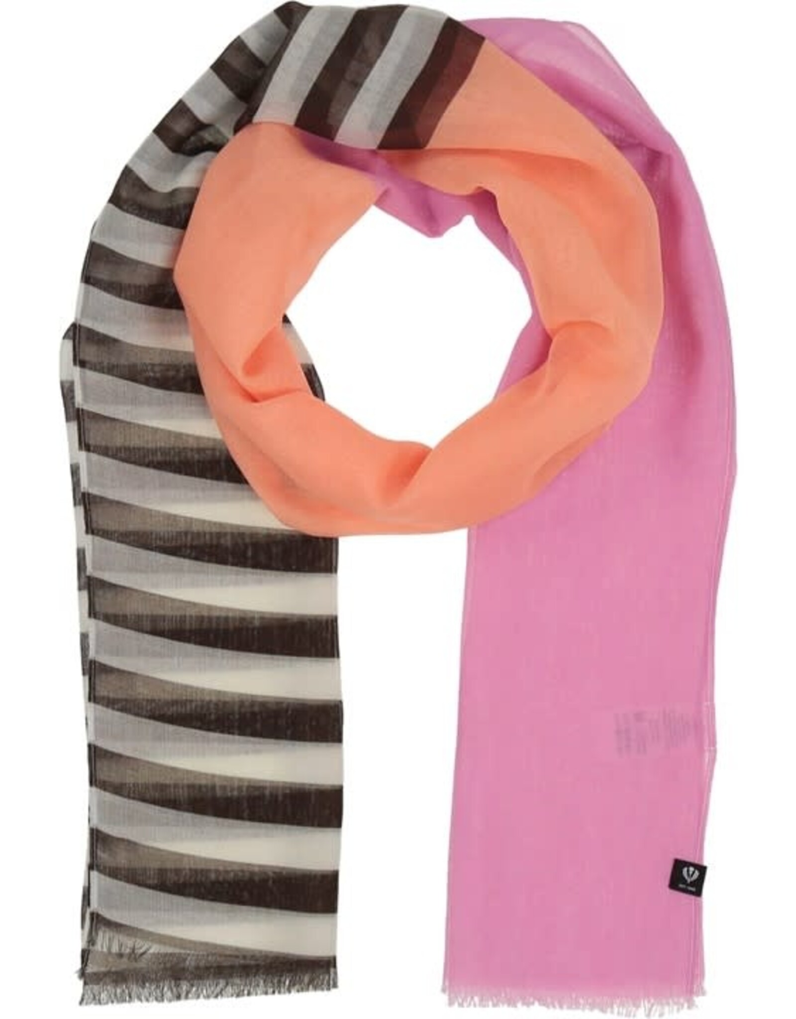 Fraas Foulard rayures géométriques - Rose