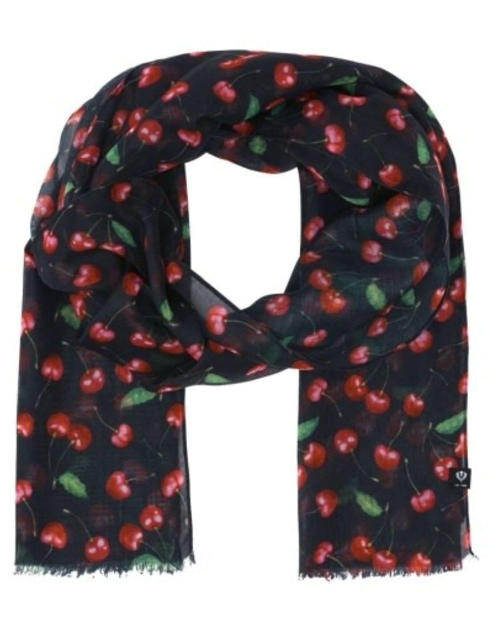 V. FRAAS Foulard cerise - Noir