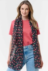 V. FRAAS Foulard cerise - Noir