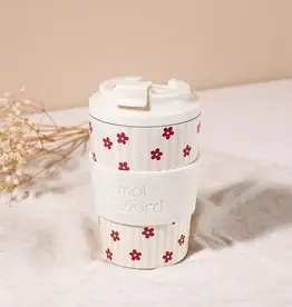 Moi D'Abord Tasse de voyage isotherme - Rayures florales