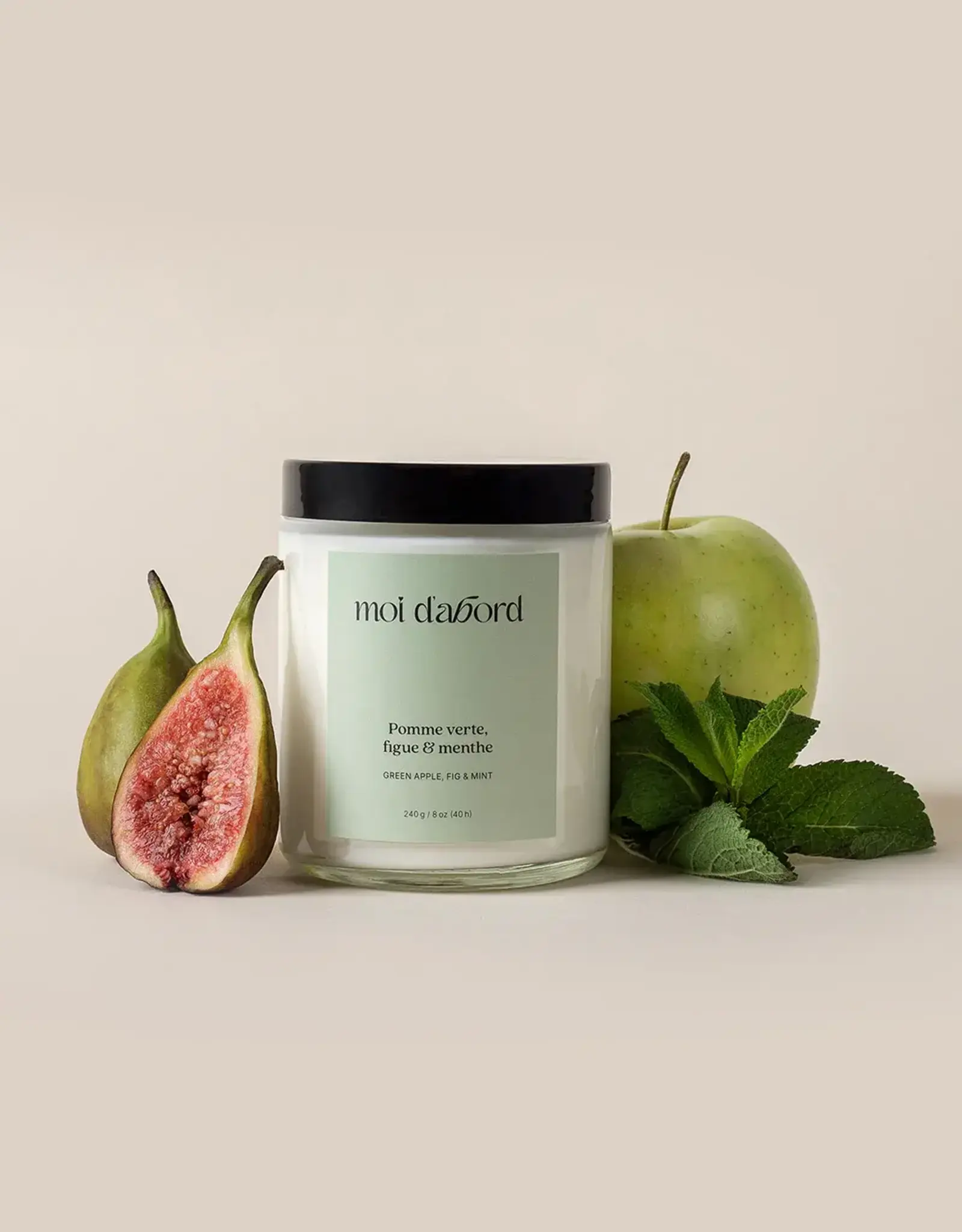 Moi D'Abord Bougie de soja - Pomme verte, figue & menthe