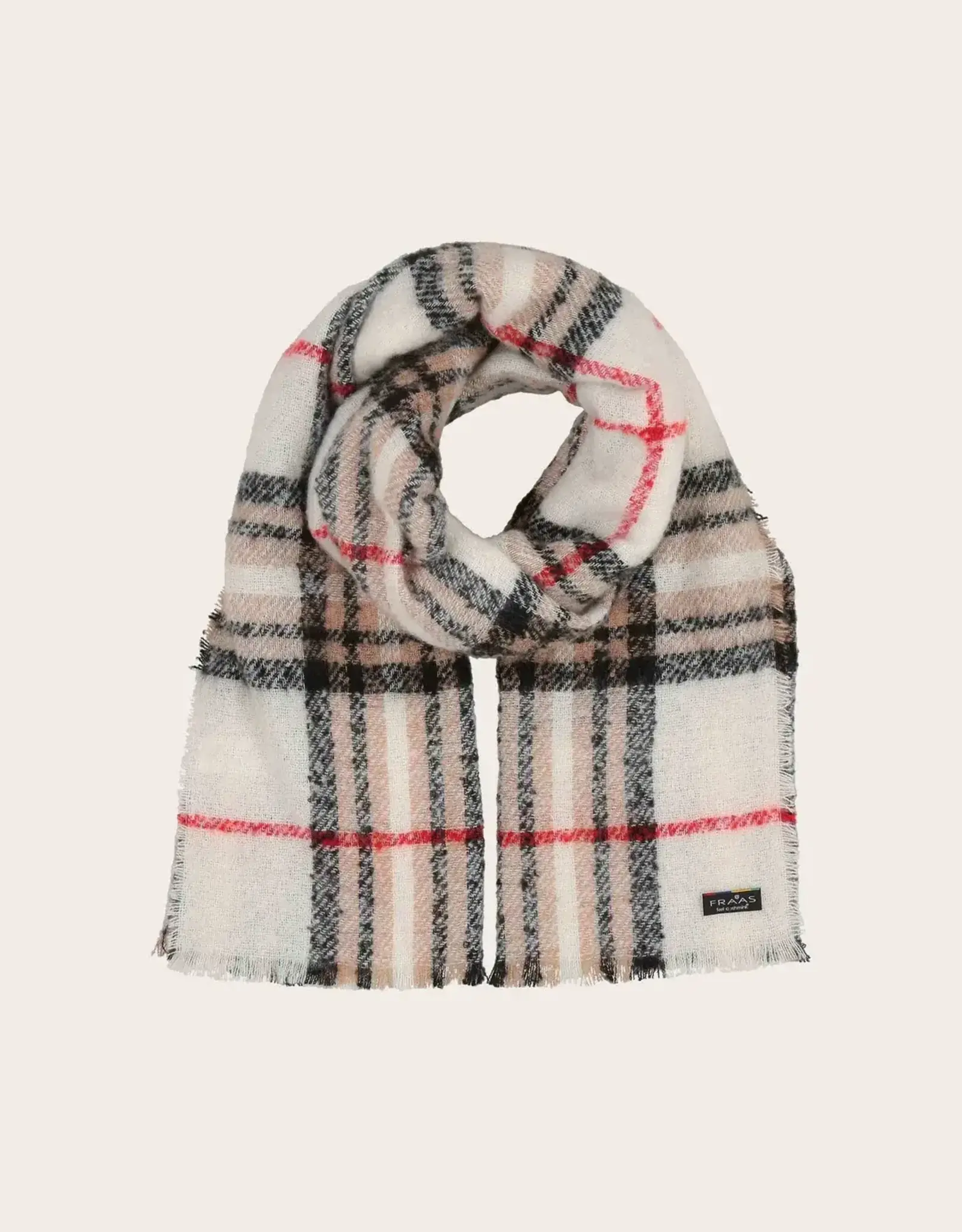 Fraas Foulard Bouclé Plaid - Blanc
