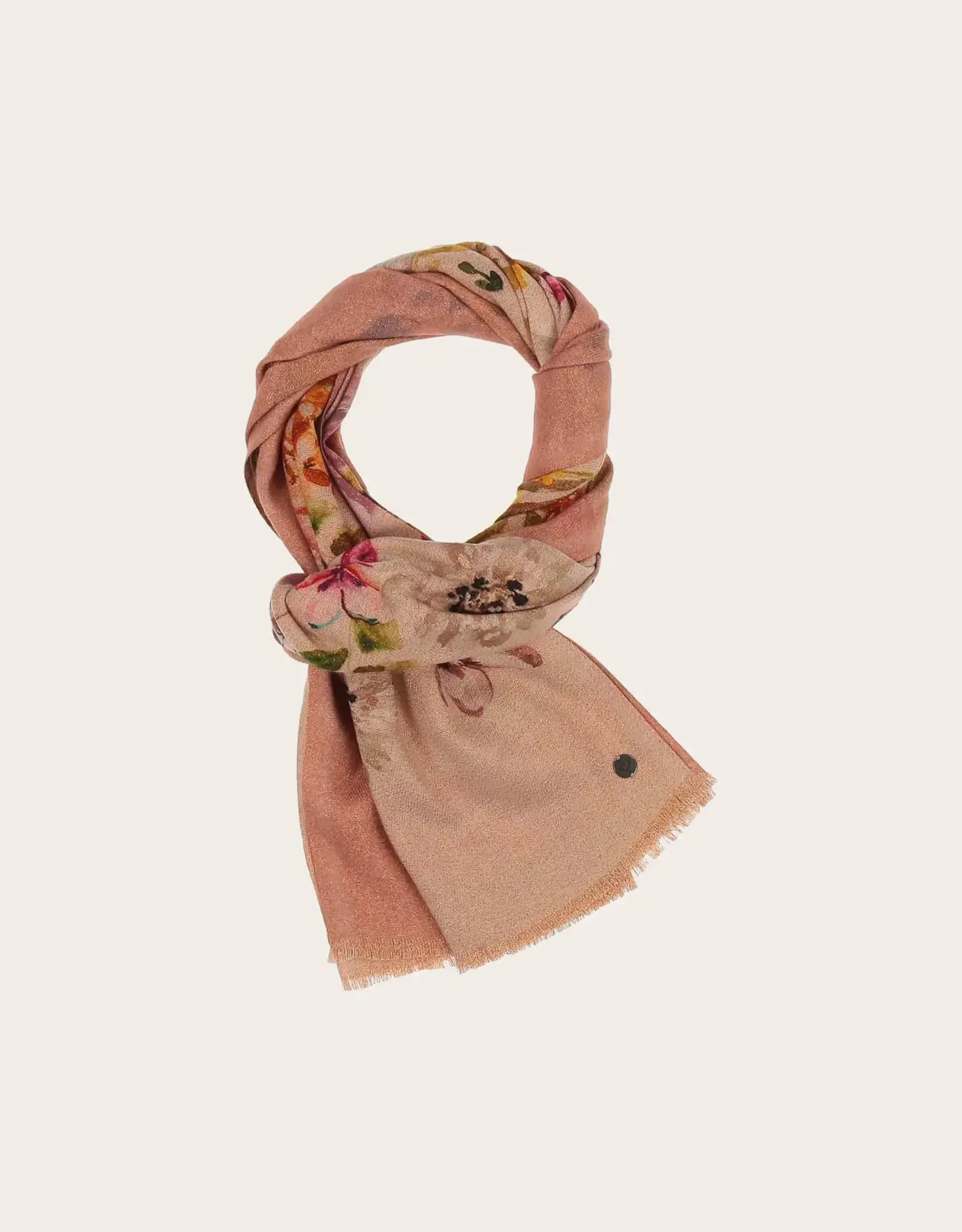 Fraas Foulard Fleurs Romantic + Glitter - Rose