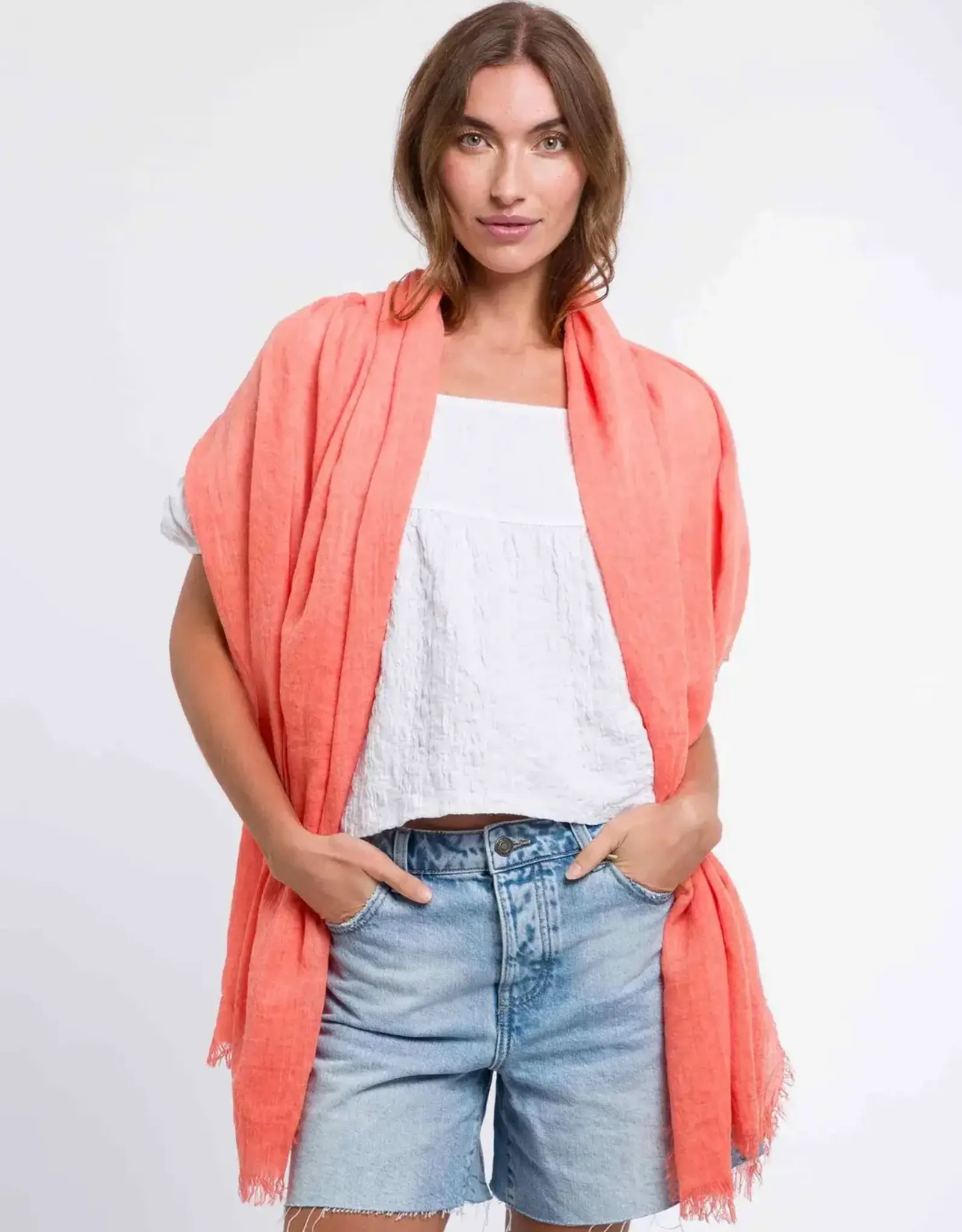 Fraas Foulard léger uni - Corail