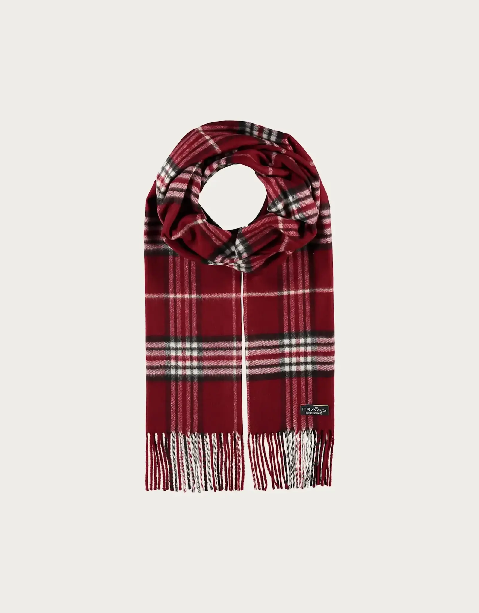 Fraas Foulard étroit plaid - Rouge Foncé