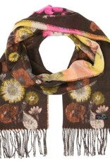 V. FRAAS Foulard Fleuri #266 - Brun