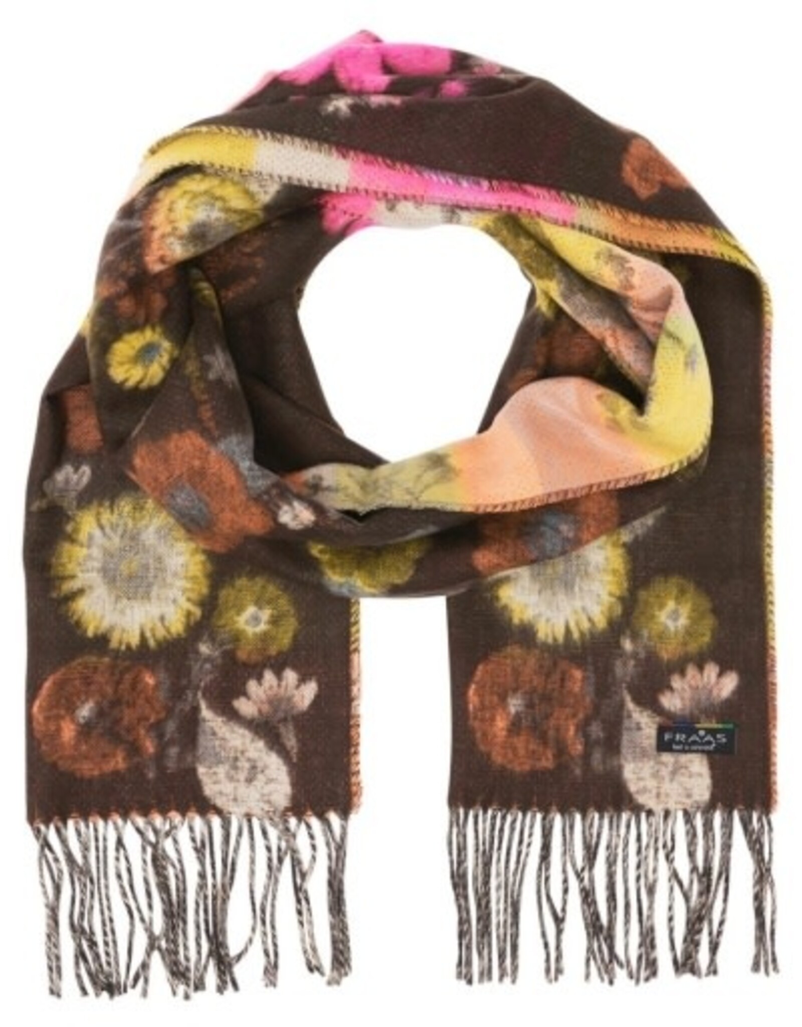 V. FRAAS Foulard Fleuri #266 - Brun