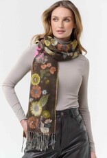 V. FRAAS Foulard Fleuri #266 - Brun