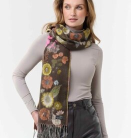 V. FRAAS Foulard Fleuri #266 - Brun