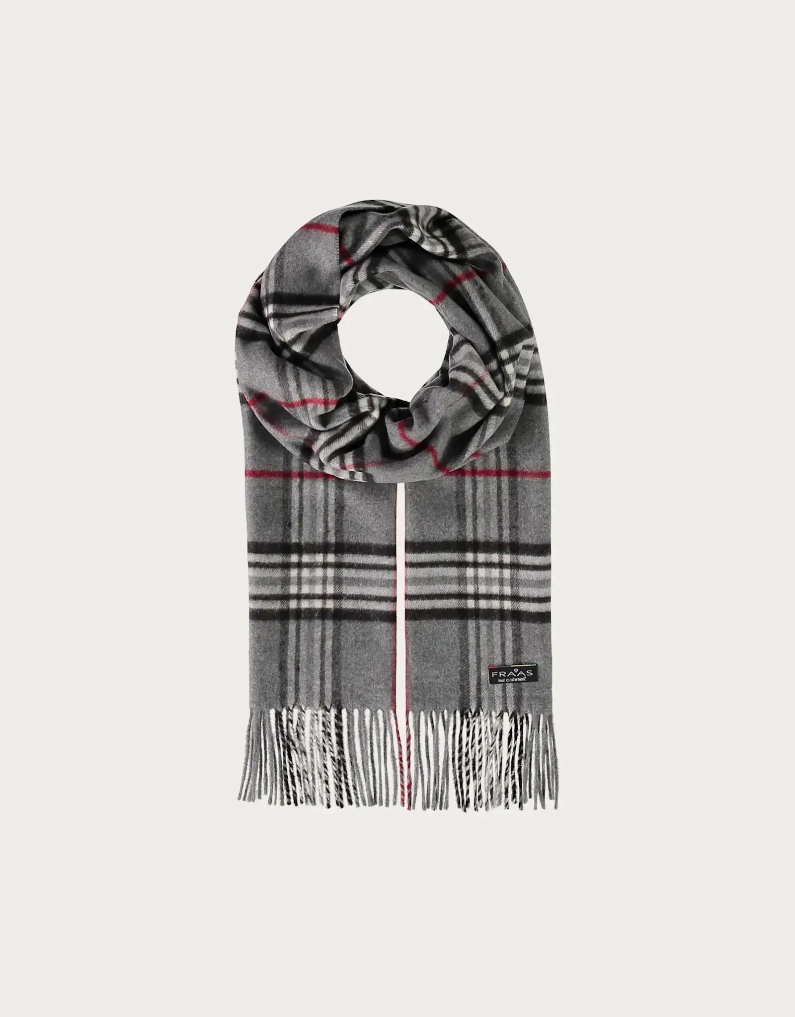 Fraas Foulard étroit plaid - Gris