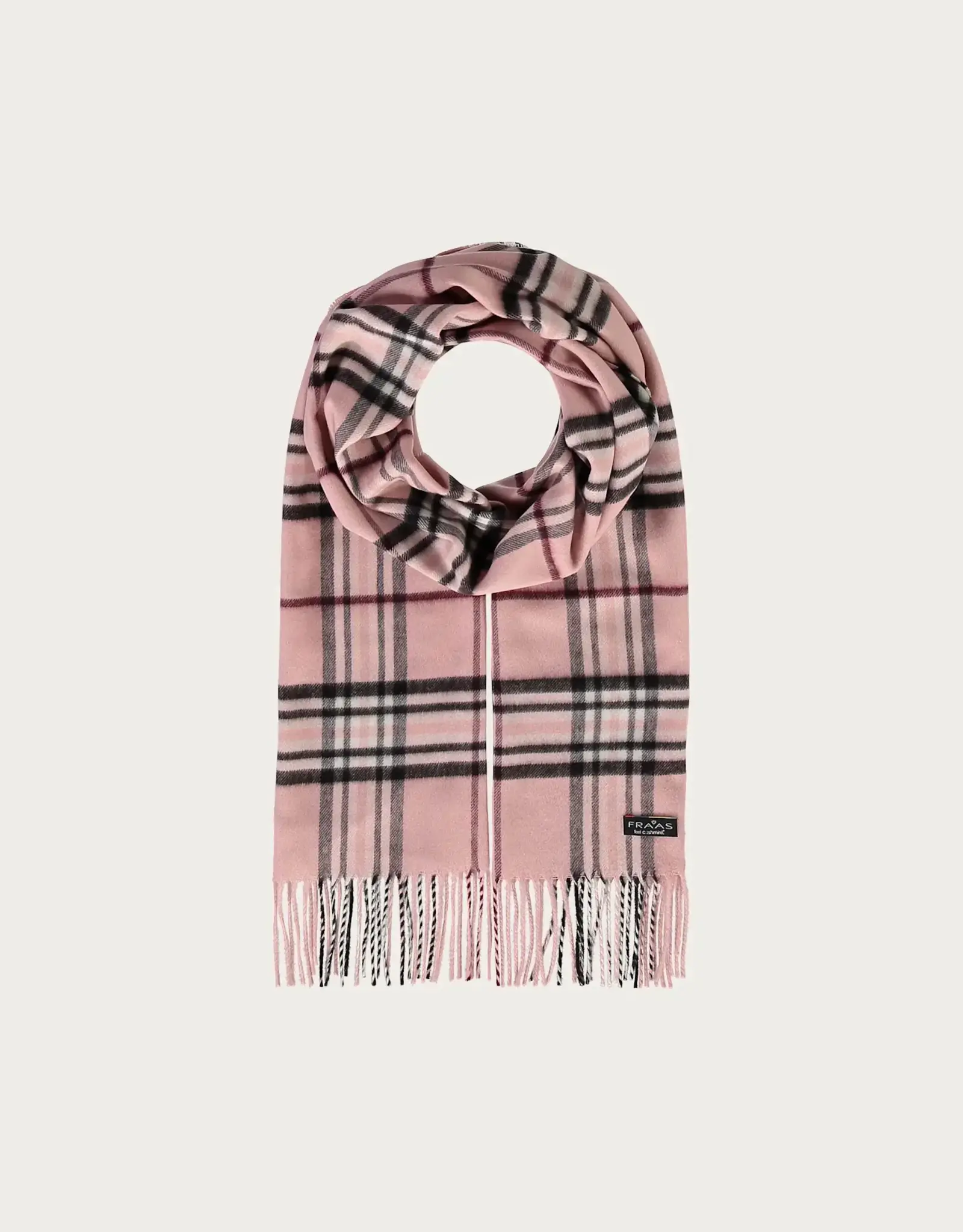 Fraas Foulard étroit plaid - Rose pâle