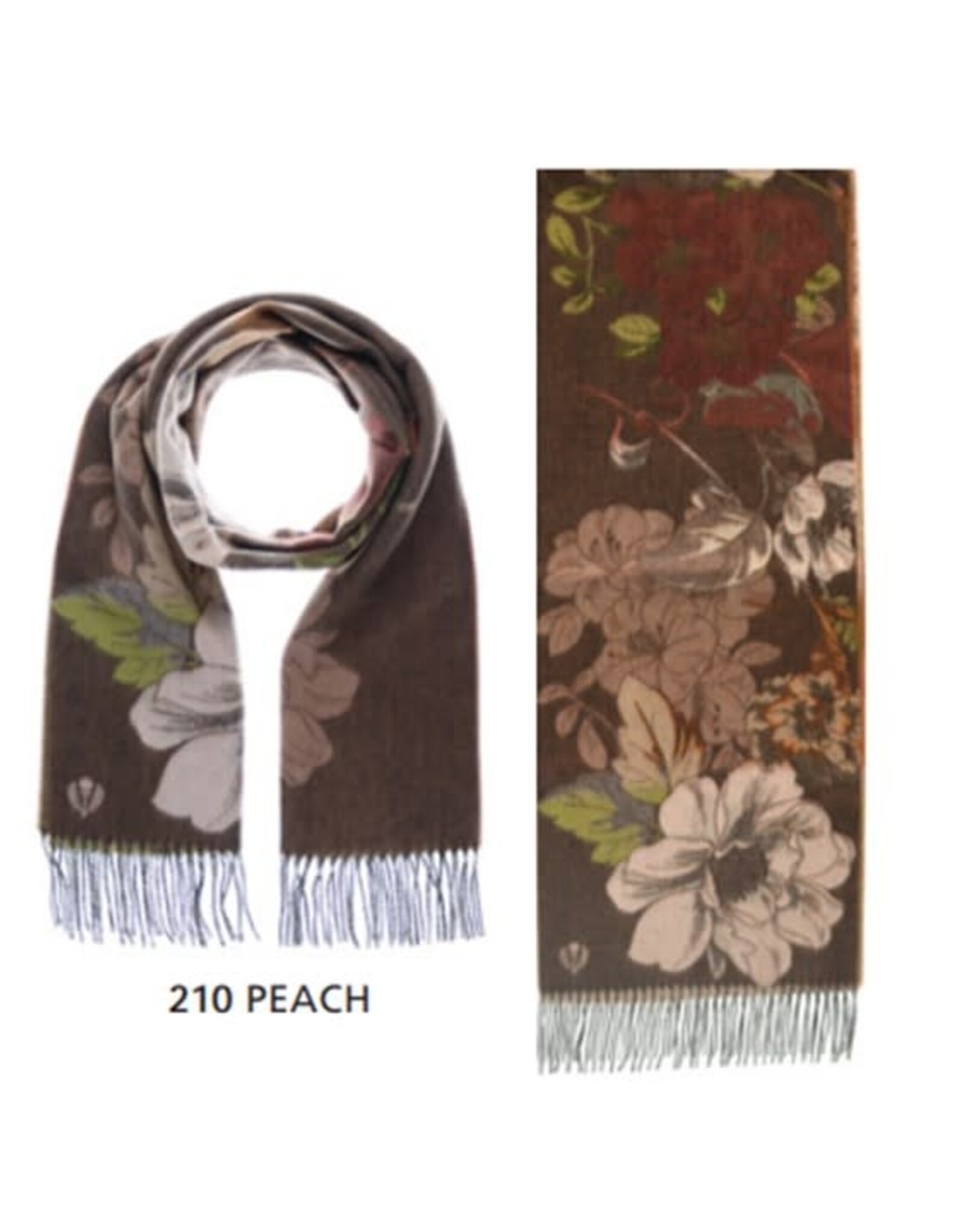 Fraas Foulard Fleuri - Beige& Brun