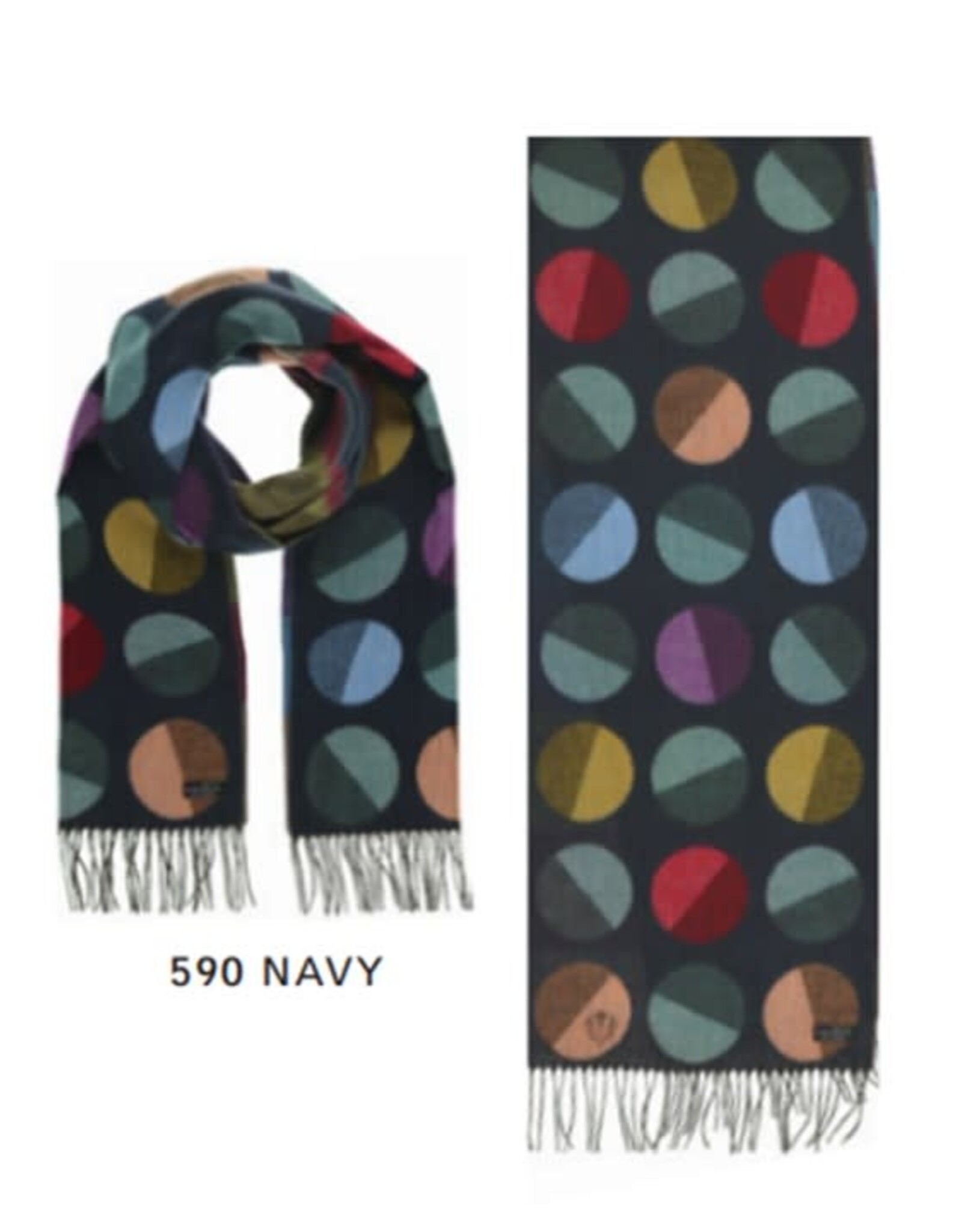 Fraas Foulard cashmink - ronds multi Marine