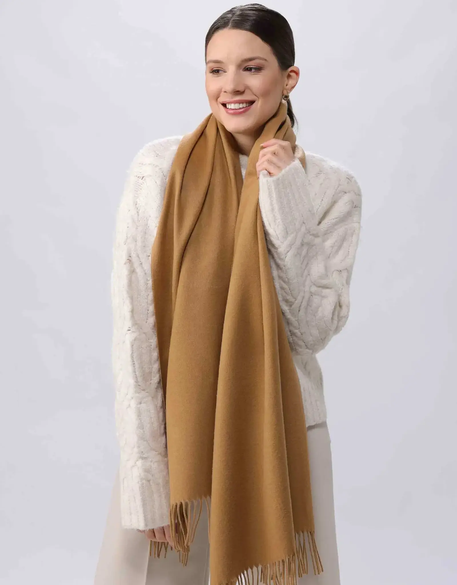 Fraas Foulard lg cashmink uni - Camel