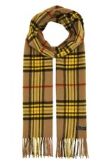 V. FRAAS Foulard plaid étroit - Camel & Jaune