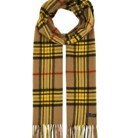 V. FRAAS Foulard plaid étroit - Camel & Jaune