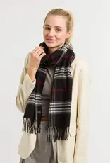 V. FRAAS Foulard cashmink plaid - Noir