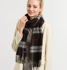 V. FRAAS Foulard cashmink plaid - Noir