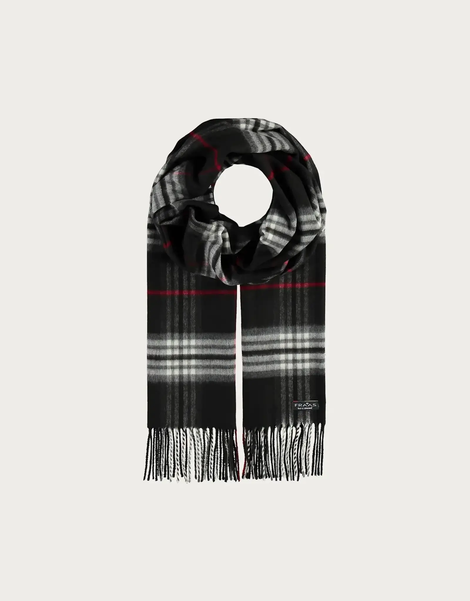 V. FRAAS Foulard cashmink plaid - Noir
