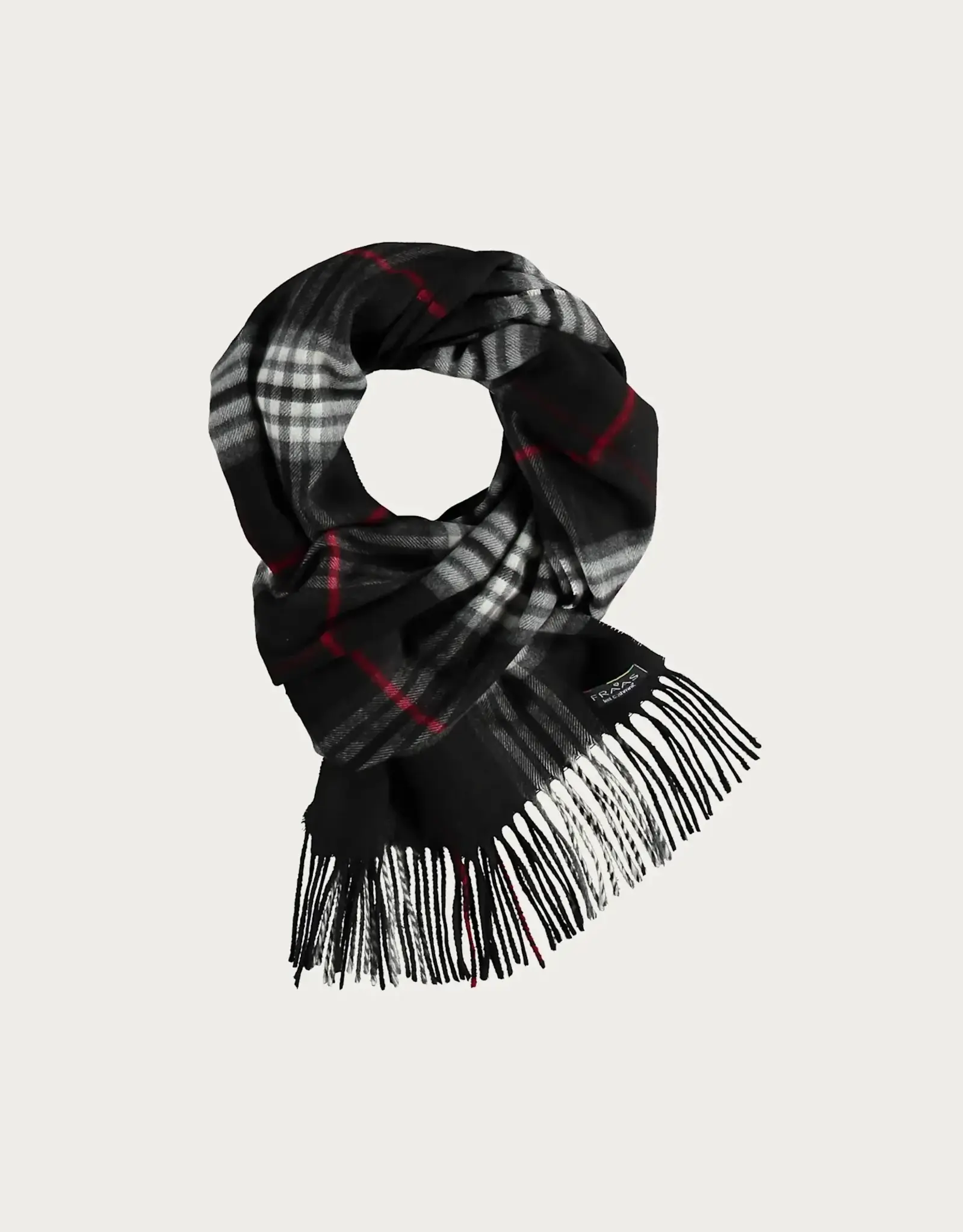 V. FRAAS Foulard cashmink plaid - Noir