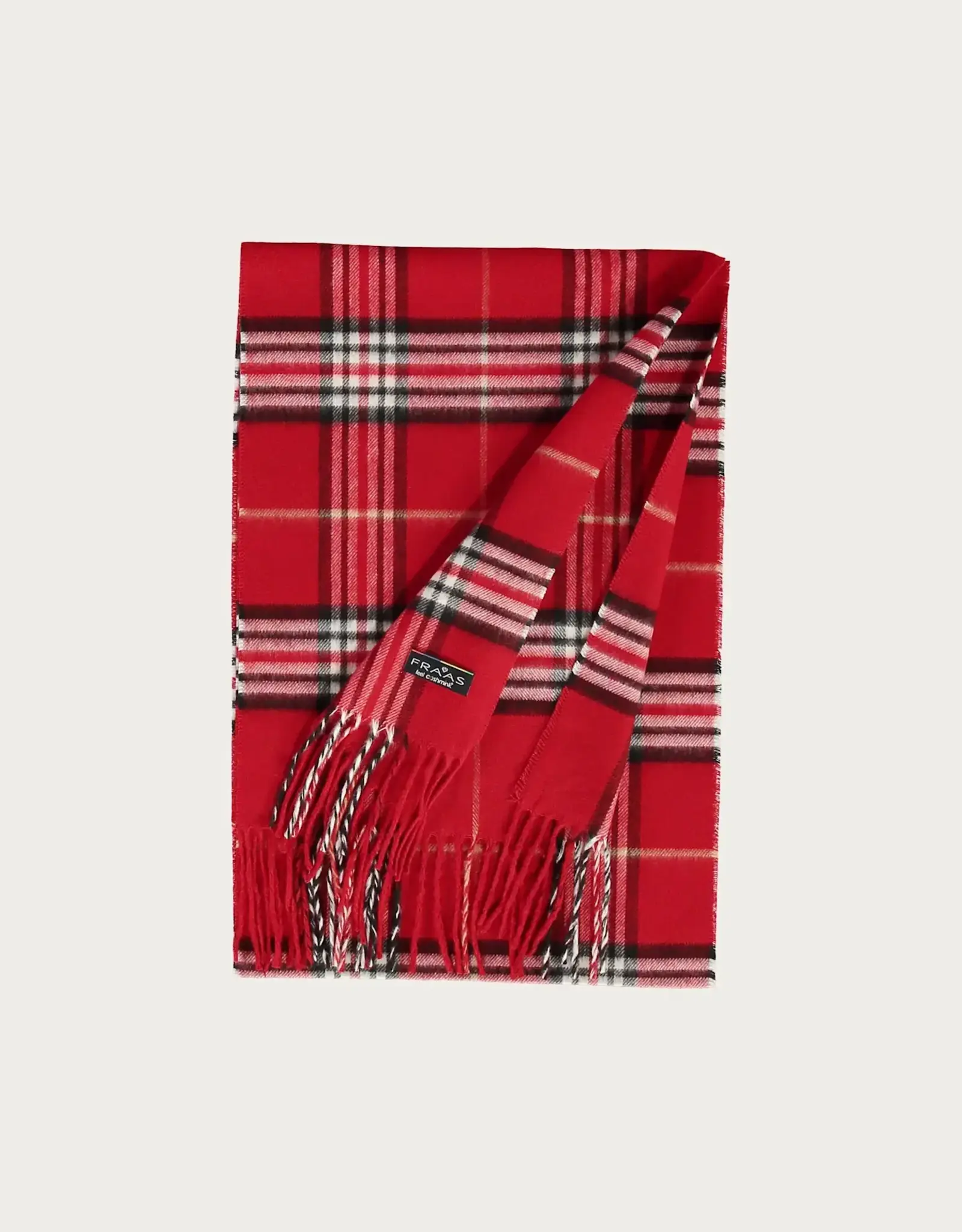 V. FRAAS Foulard cashmink plaid - Rouge