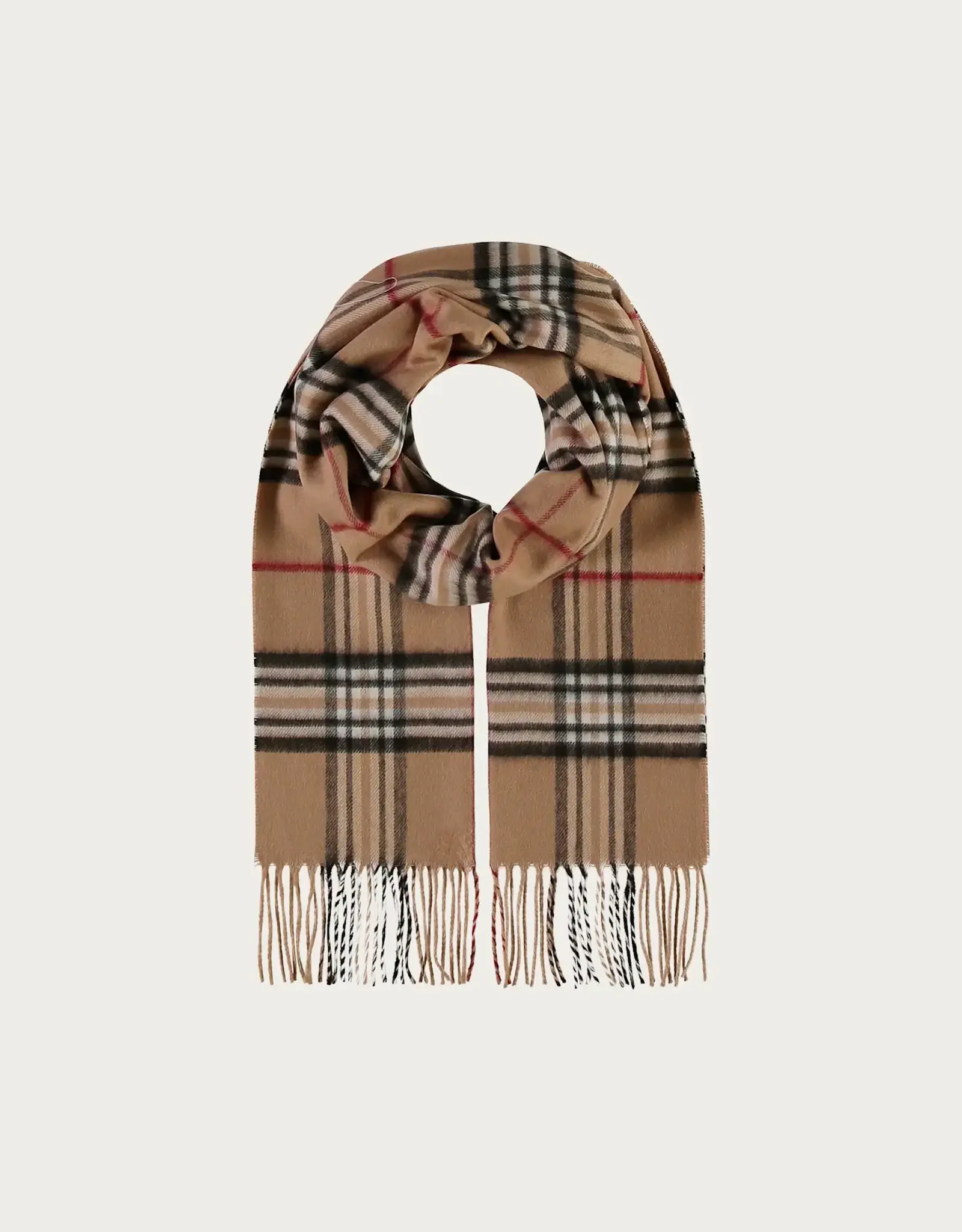 Fraas Foulard cashmink plaid - Camel