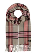 Fraas Foulard cashmink plaid - Beige & Rose