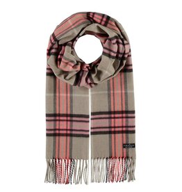 Fraas Foulard cashmink plaid - Beige & Rose