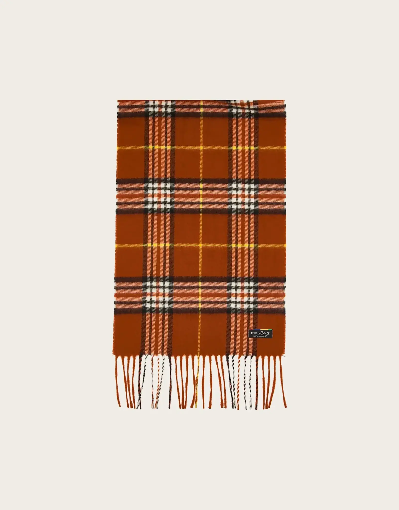 Fraas Foulard étroit plaid - Orange Brûlé