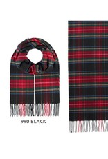 Fraas Foulard étroit Tartan - Noir-Rouge