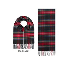 Fraas Foulard étroit Tartan - Noir-Rouge