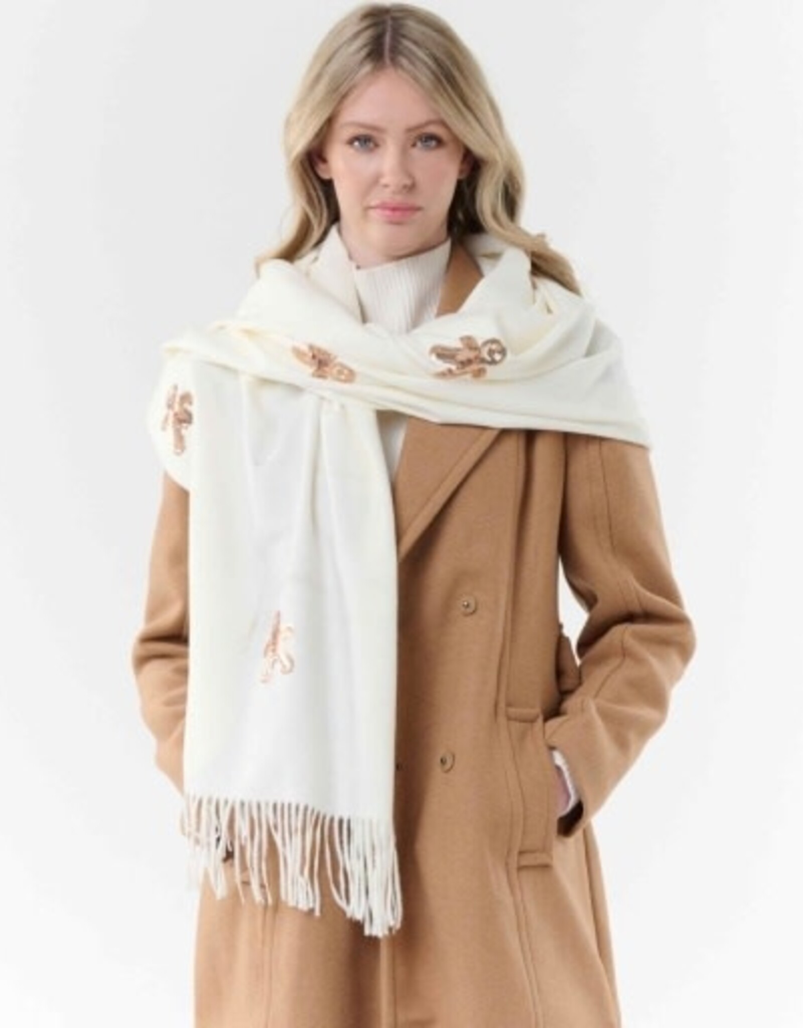 V. FRAAS Foulard blanc - Pain d'épices