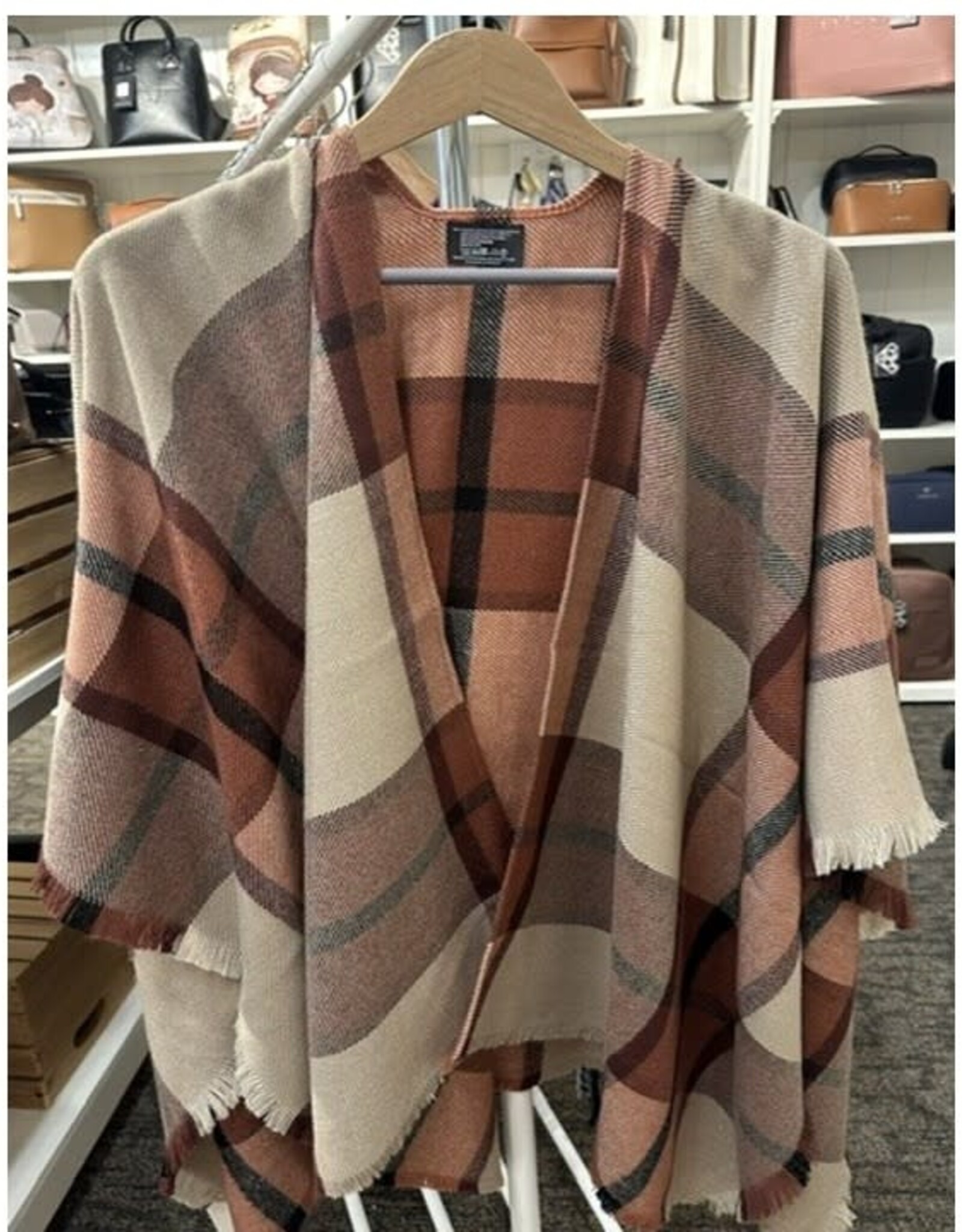 Fraas Châle plaid - Camel & Orangé
