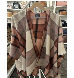 Fraas Châle plaid - Camel & Orangé