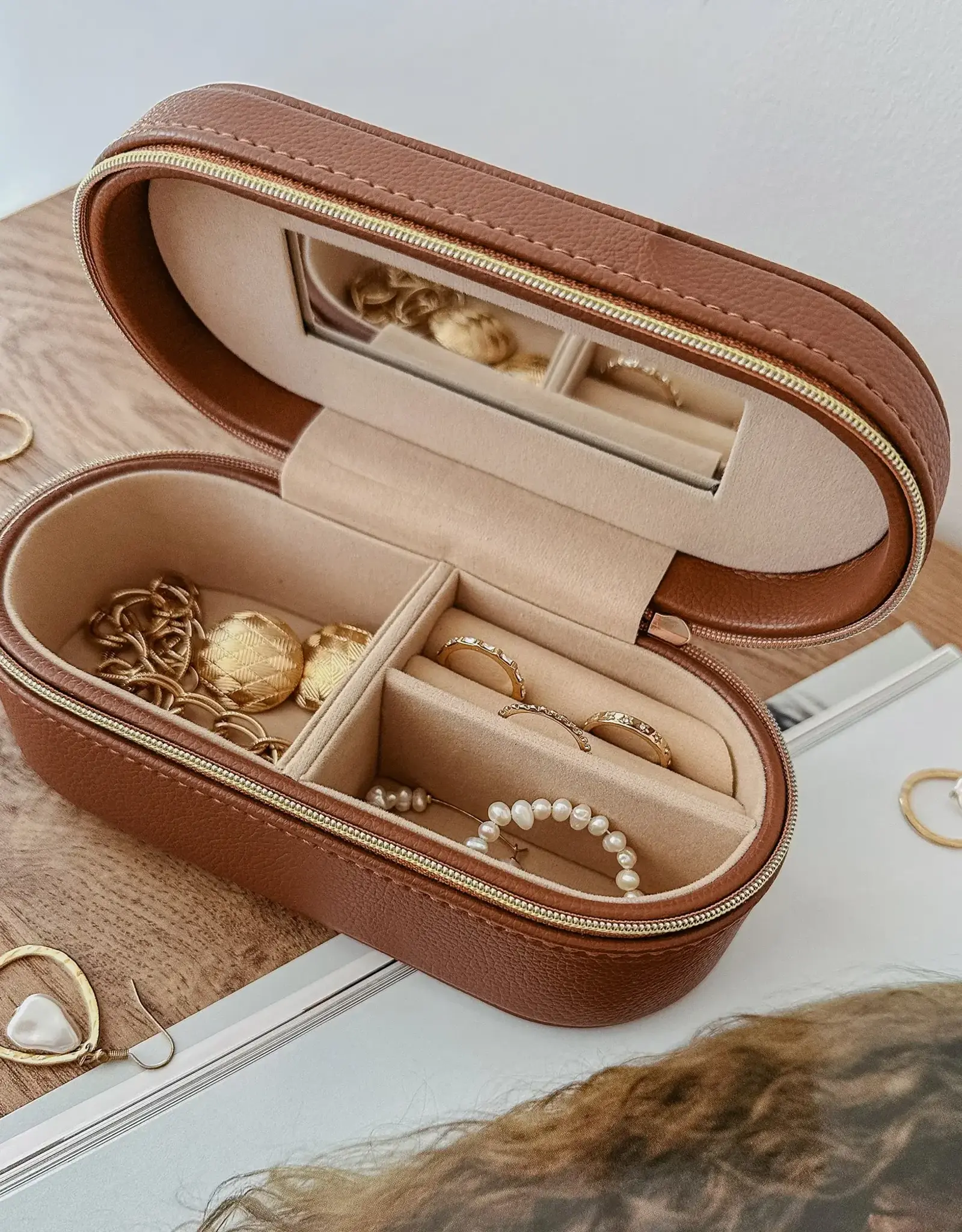 Louenhide Étui bijoux Ovale Charlee - Tan