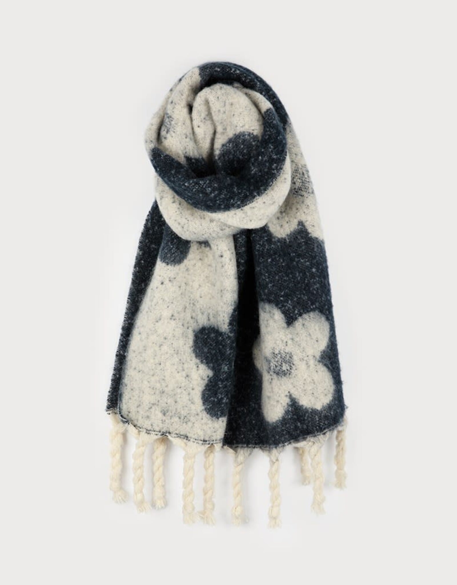 Caracol Grand Foulard Fleuri #6178 - Marine