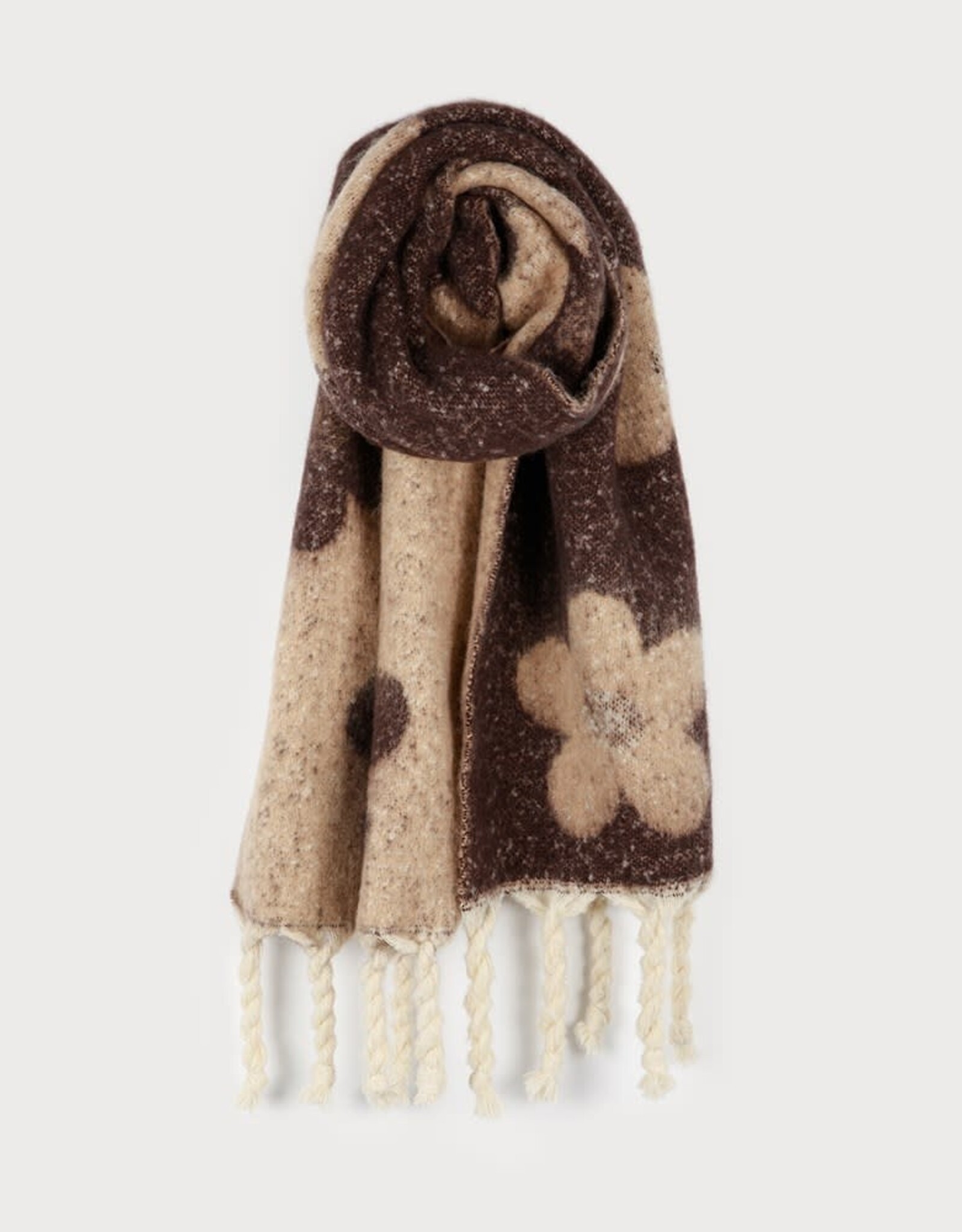 Caracol Grand Foulard Fleuri #6178 - Chocolat