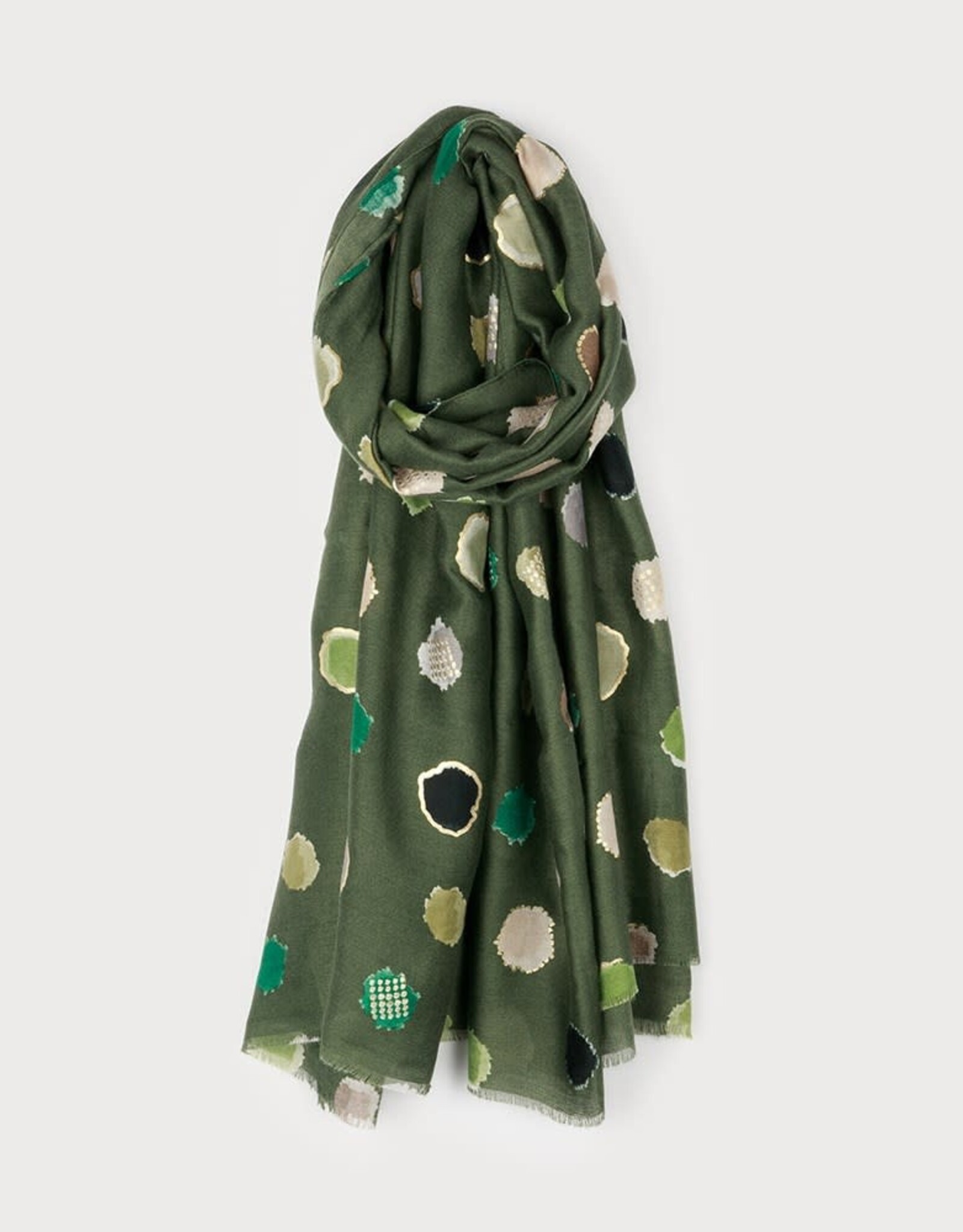 Caracol Foulard #6221 - Ronds multi Kaki