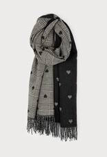 Caracol Grand Foulard Coeurs #6178 - Noir