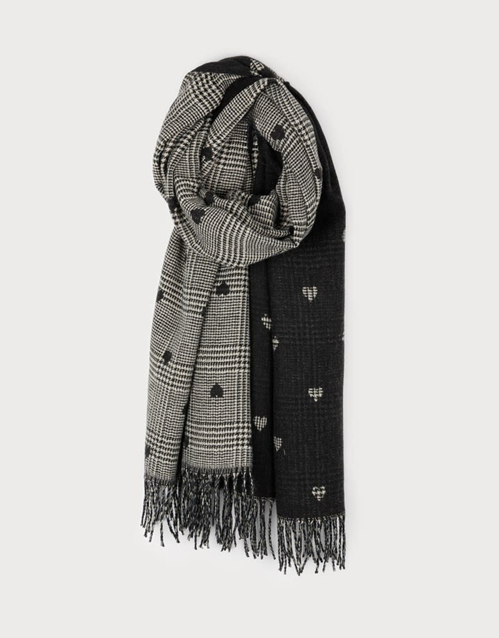 Caracol Grand Foulard Coeurs #6178 - Noir