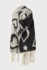 Caracol Grand Foulard Coeurs #6249- Noir