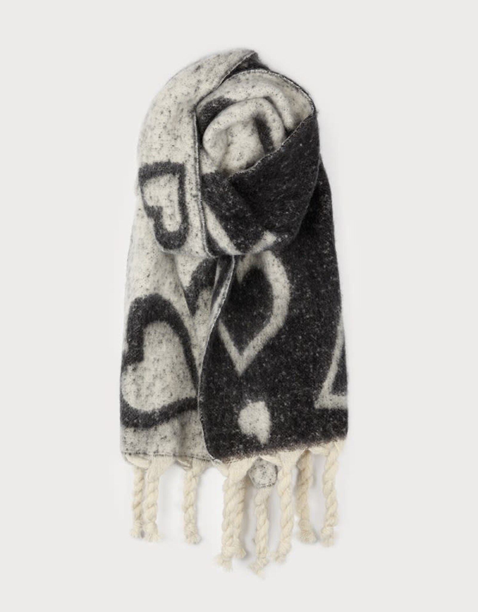 Caracol Grand Foulard Coeurs #6249- Noir