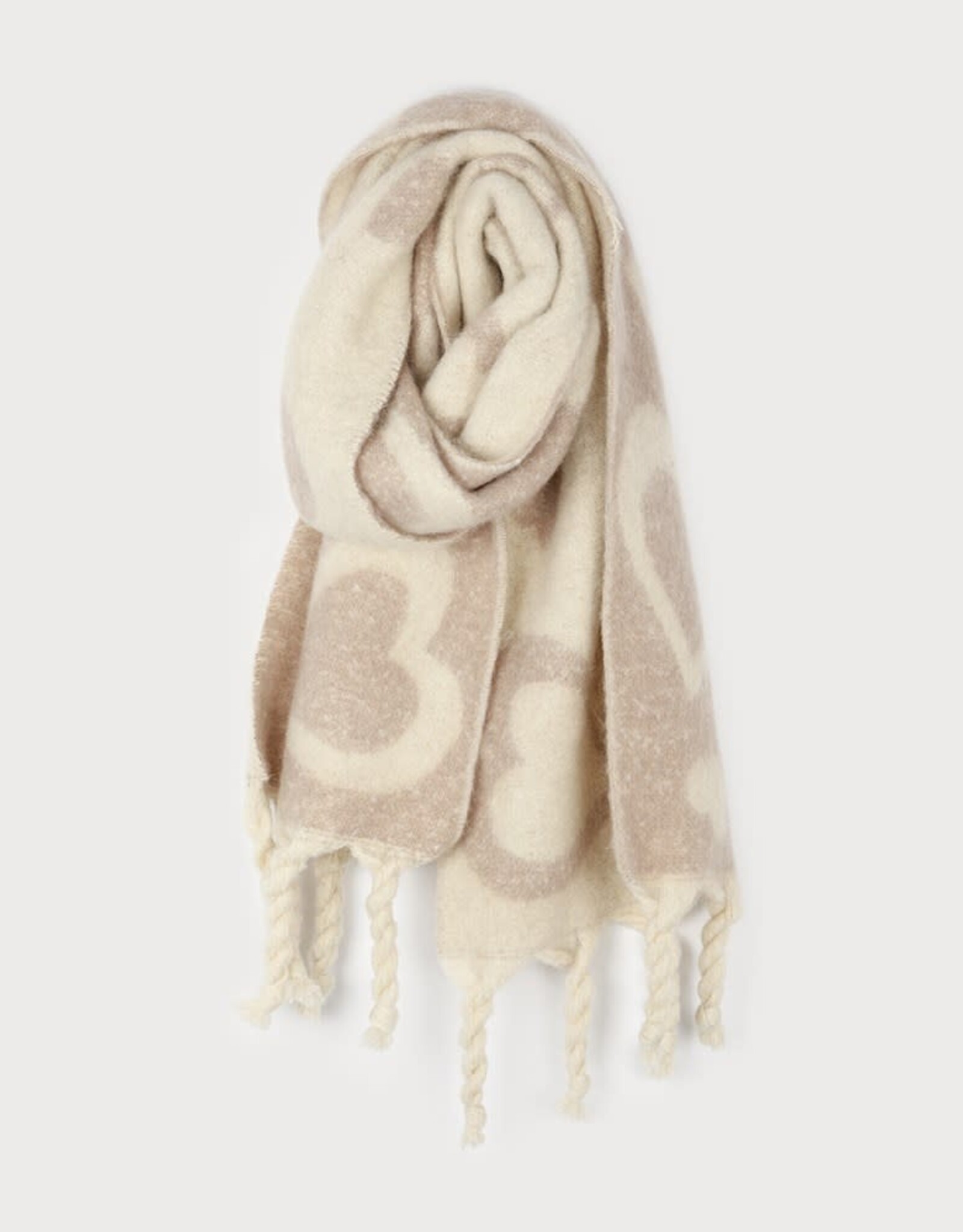 Caracol Grand Foulard Coeurs #6249- Beige