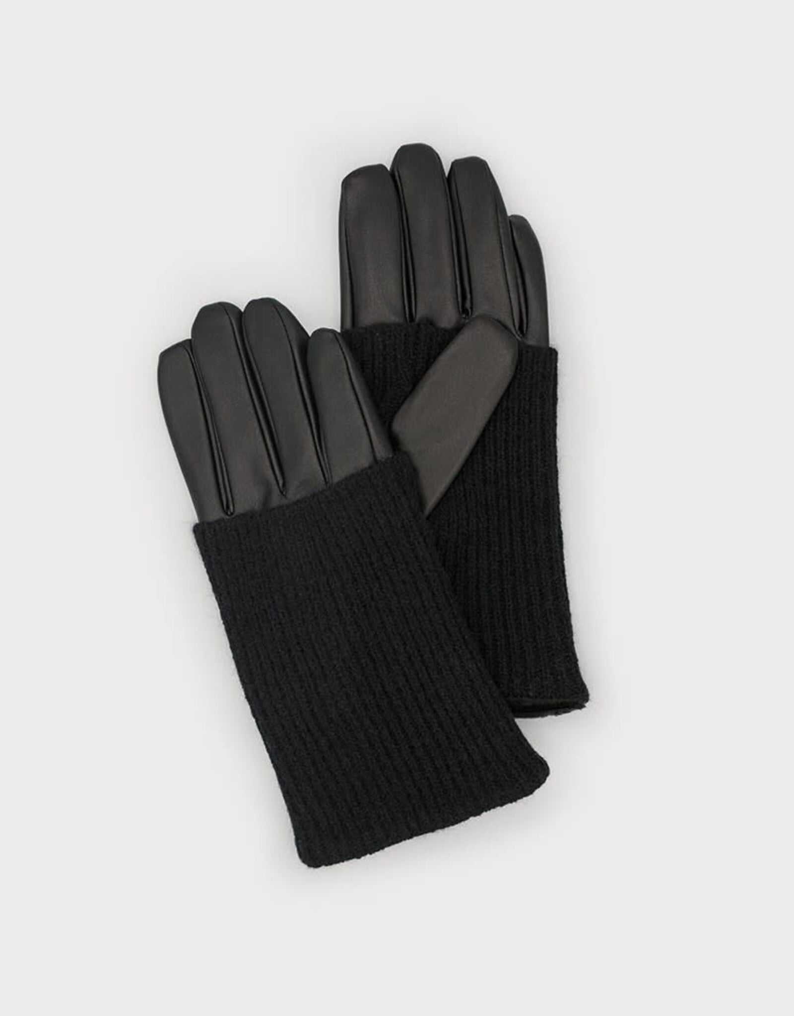 Caracol Gant chauffe-poignet  Côtelé  - Cuir Noir